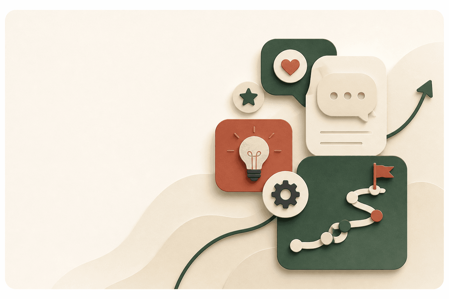 Abstract illustration of product feedback becoming roadmap progress